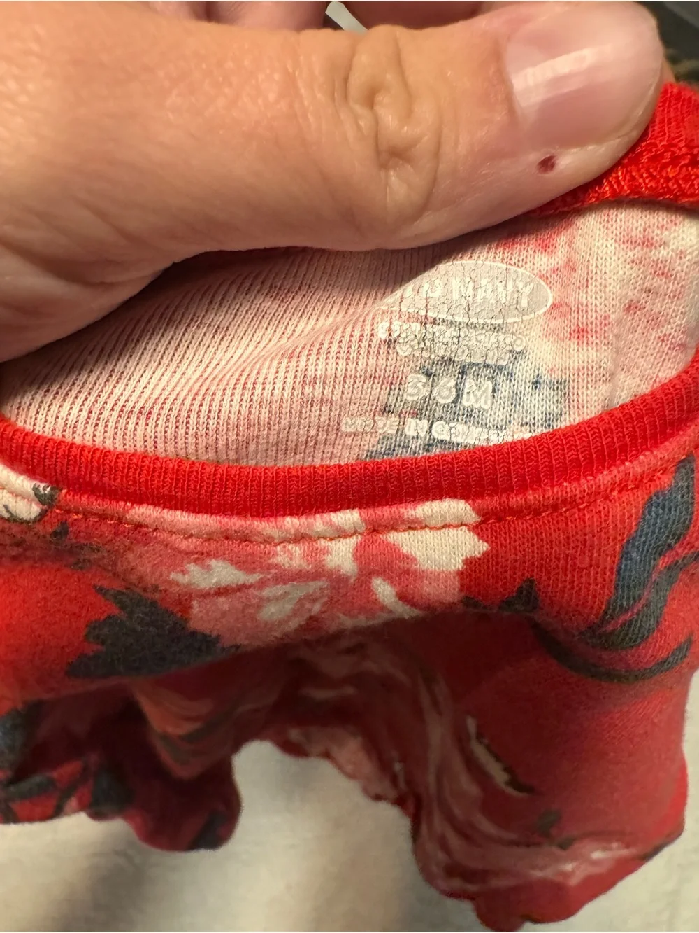 Old Navy Red Floral Long-Sleeve Bodysuit